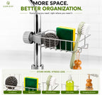 Adjustable Sink Faucet Storage Rack | Kitchen Sponge Holder & Drain Organizer