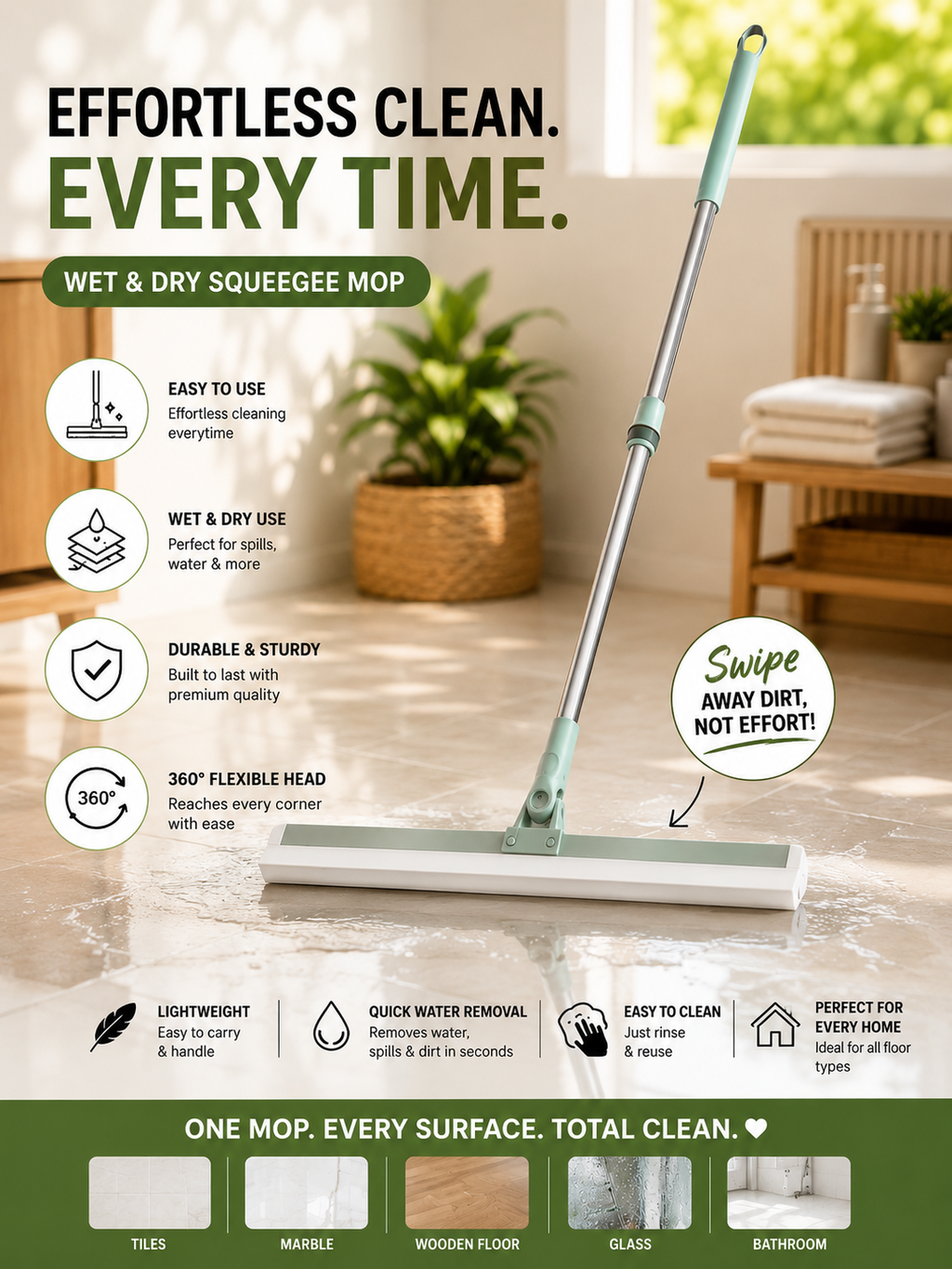 Flexible wiper - Clean Every Corner Easily✨